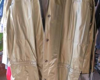 1980's Shiny Gold/Silver Reversable Raincoat