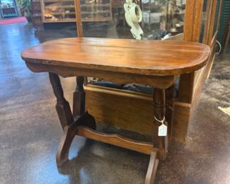 Antique unique solid wood side table