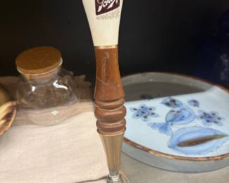 Vintage Schlitz beer tap handle - wood, plastic and brass