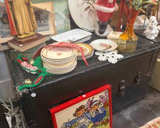 raggedy ann & andy framed art, dishes, platters, vase