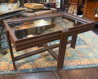 Antique glass top table