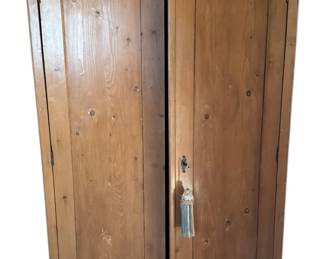 Rustic Pine Wood Armoire Wardrobe