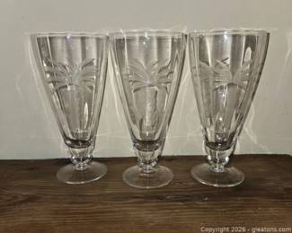 3 Vintage Lenox British Colonial Scenic All Purpose Iced Tea Glasses
