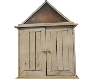 Primitive French Rustic 2Door Cupboard with Distressed Worn Paint