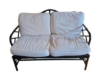 Vintage Faux Bamboo Settee