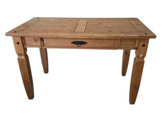 Rustic Pine Desk with Pull Out Keyboard Tray