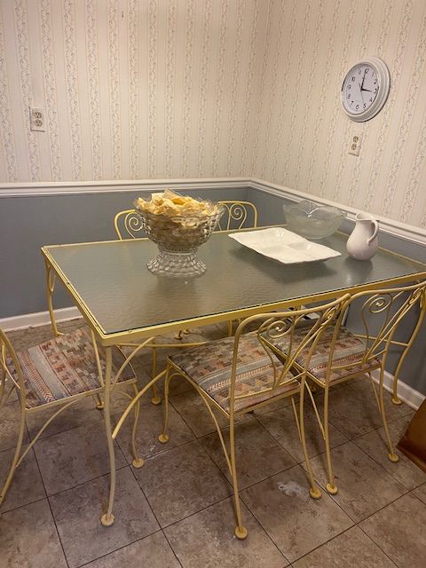 Vintage metal table and chairs