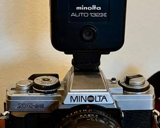 Minolta XG-M 35mm SLR Film Camera with 3 Lenses, Minolta Flash and Manuals