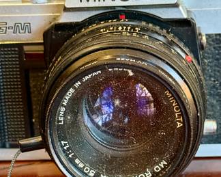 Minolta XG-M 35mm SLR Film Camera with 3 Lenses, Minolta Flash and Manuals