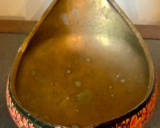 Cool Brass Hand Painted Bowl