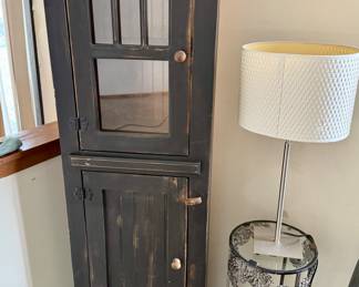 Shabby Chic Vintage Curio or Storage Cabinet 