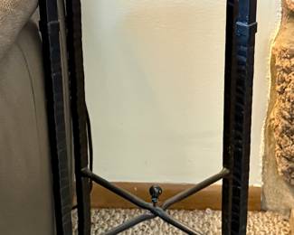 Vintage Side Table, Lamp Tale or Plant Stand in Black with Bamboo Style Top