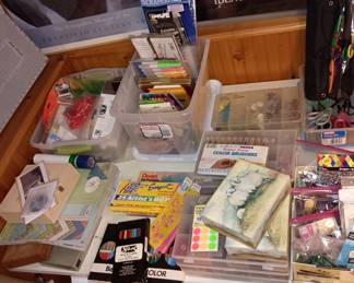 Art supplies 
Color pencils,  paints, chalk pastels 
And more...