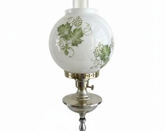 Vintage Gone With the Wind Style Hurricane Lamp with Grapevine Motif fourth image