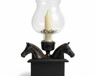 Vintage Horse Head Hurricane Lamp Base fourth image