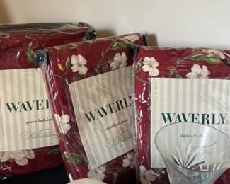 Waverly Williamsburg Floral Queen Bed Skirt and Standard Shams Set