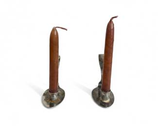 Upcycled Silver Plate Spoon Candlestick Holders Set of  third image