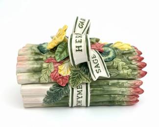 Fitz and Floyd Herb Garden Asparagus Dish fifth image