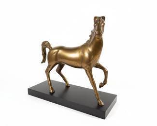 Vintage Solid Brass Horse Sculpture third image