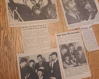 The Beatles 1964 US Invasion Newspaper Clippings Collection