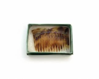 Vintage Art Deco Celluloid Faux Tortoiseshell Hair Comb Set fourth image