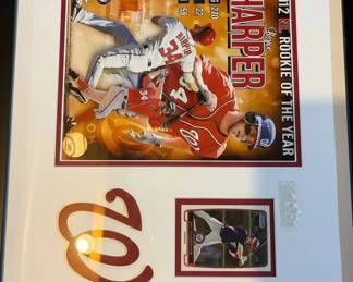 Bryce Harper NL Rookie of the Year Framed Display with Bowman Chrome Baseball Card and Official MLB Baseball second image