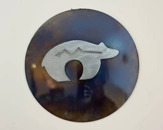 Metal Wall Art Bear with Graph fourth image