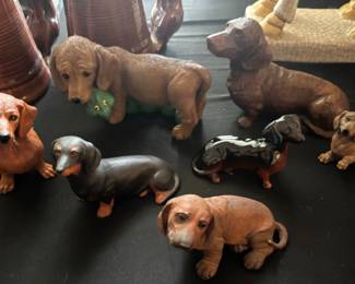 Collection of Ceramic Dachshund Figurines, including Danbury Mint and Universal Statuary