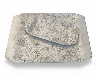 The Forge Hand Hammered Aluminum Serving Tray and Platter Set fourth image