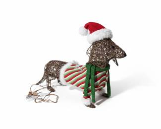 Lighted Wireframe Dachshund Christmas Decoration second image