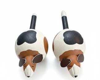 HandPainted Gourd Dog Figurines Set of   Made in Philippines third image