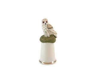 Thimble with Snowy Owl Figurine by Janet Fips third image