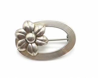Sterling Silver Floral Brooch fourth image