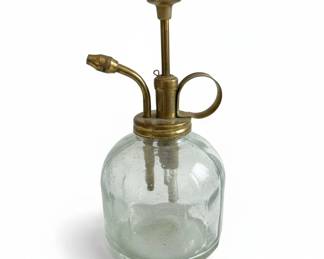 Vintage Brass and Ribbed Glass Plant Mister fourth image