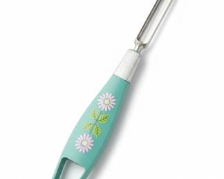 Vintage Daisy Pattern Vegetable Peeler Turquoise Handle third image