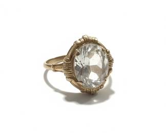 K Gold Ring with Aquamarine Stone fifth image