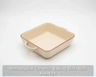 Rectangular Ceramic Baking Dish with Handles third image