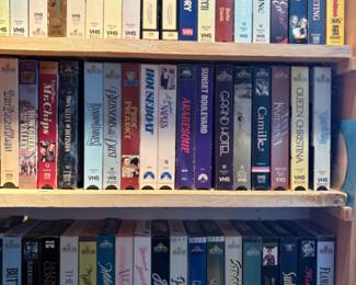 Tons of VHS tapes, lots of classic movies, time to get cozy for a nostalgic movie night