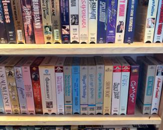 Tons of VHS tapes, lots of classic movies, time to get cozy for a nostalgic movie night