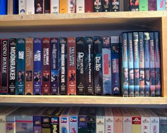 Tons of VHS tapes, lots of classic movies, time to get cozy for a nostalgic movie night