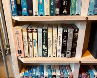 Tons of VHS tapes, lots of classic movies, time to get cozy for a nostalgic movie night