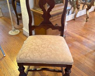 1920s, 1930s French style dining table with 1 armchair and 5 side chairs