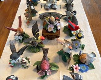 large collection of Lenox porcelain birds