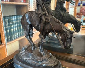 "The End of the Trail" by James Earle Fraser, bronze, reproduction mounted on marble base