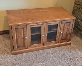 Solid Oak TV Console Stand