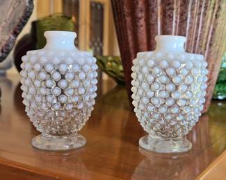 Vintage Fenton French Opalescent Hobnail Perfume Bottles