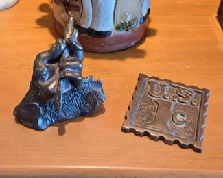 Vintage Mark Hopkins Bronze Hand Sculpture