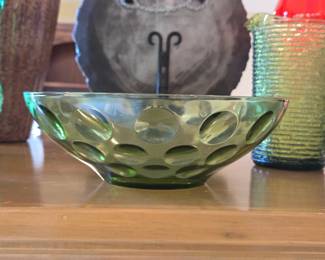 Hazel Atlas Eldorado Dot Avocado Glass Dish