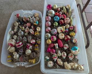 Antique Christmas ornaments.