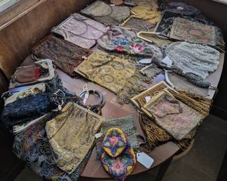 Antique beaded and metal purses.